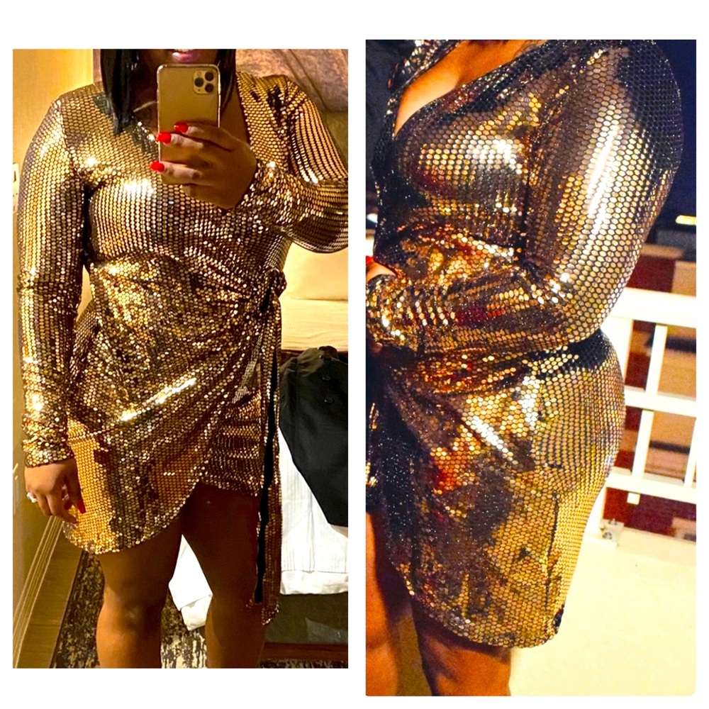 Gold Shiny “Show Stopping” dress